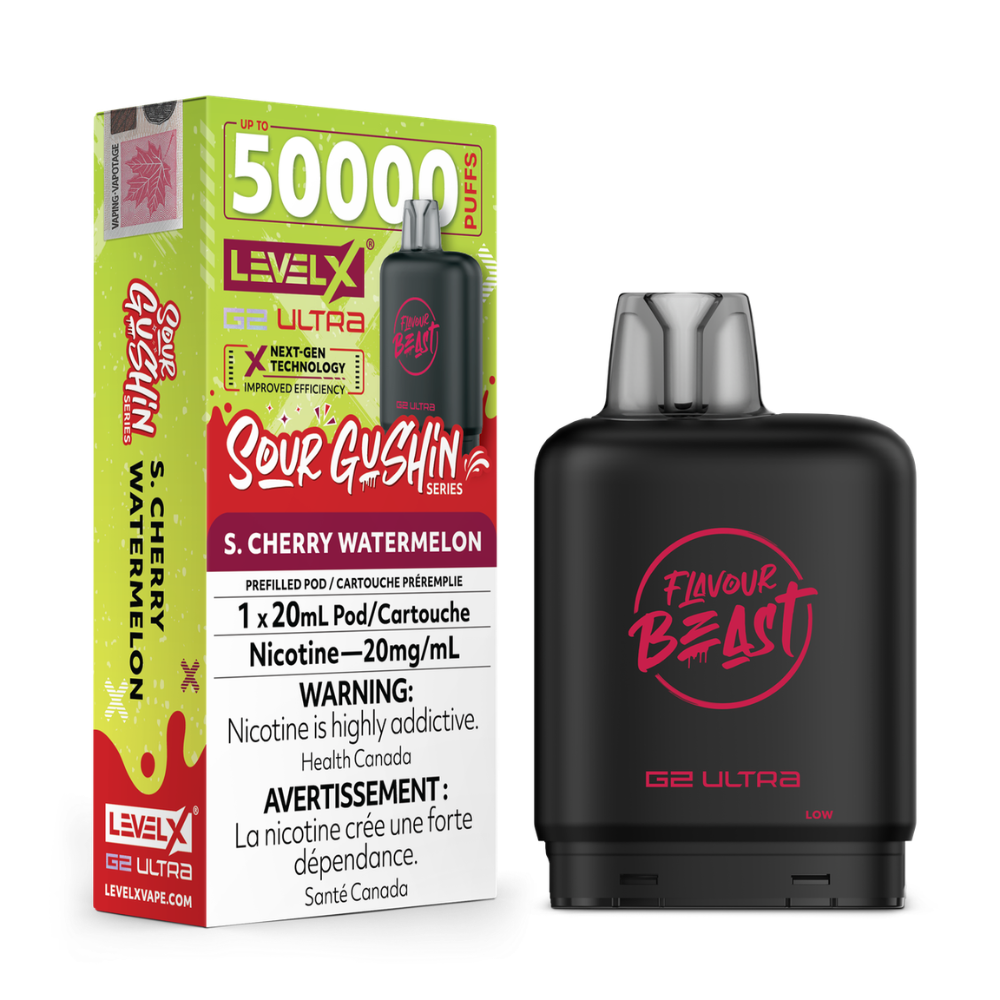 Level X G2 Ultra Pod 20mL - Flavour Beast - S.G. S. Cherry Watermelon 20mg