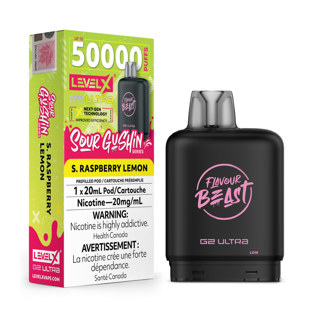 Level X G2 Ultra Pod 20mL - Flavour Beast - S.G. S. Raspberry Lemon 20mg