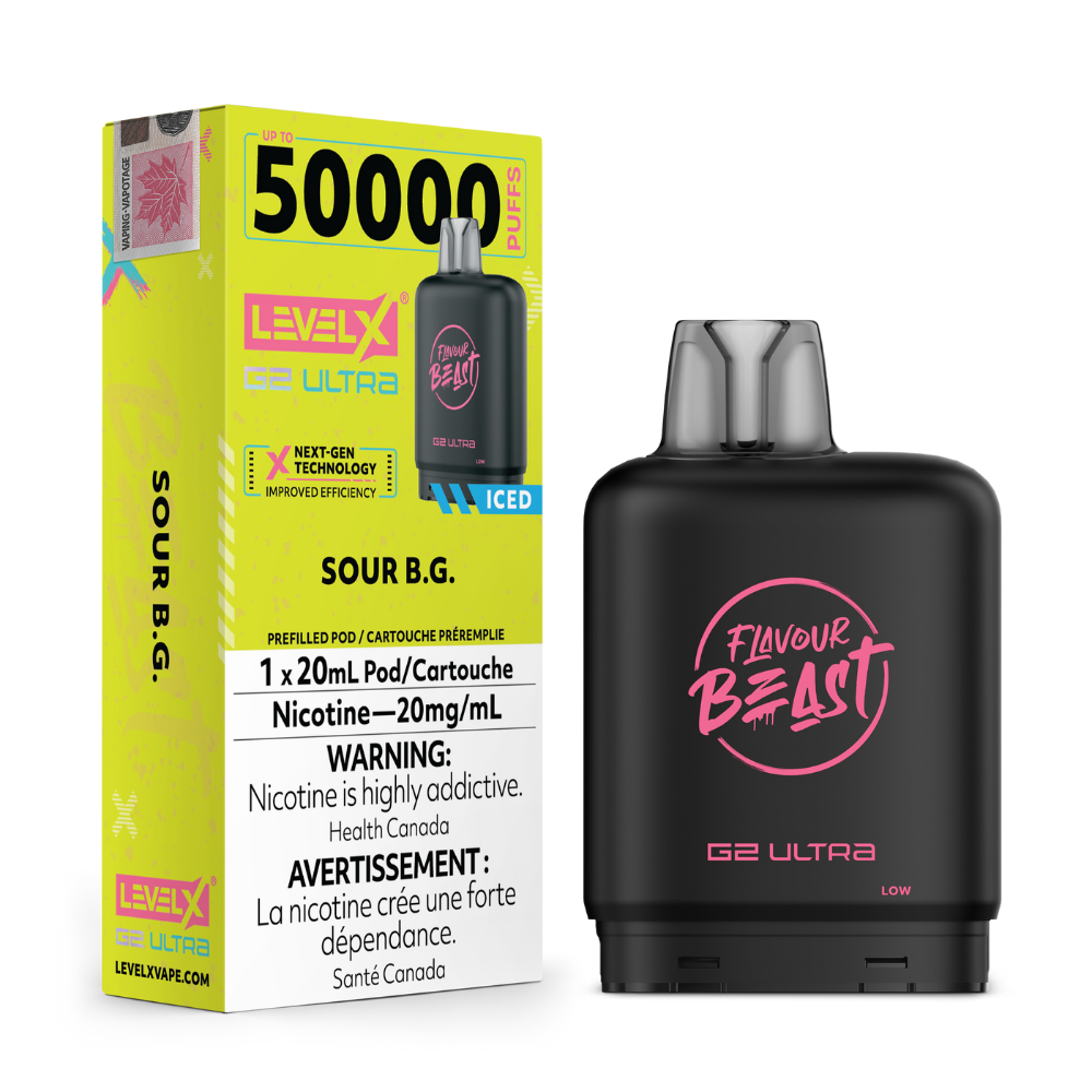 Level X G2 Ultra Pod 20mL - Flavour Beast - Sour B.G. Iced 20mg