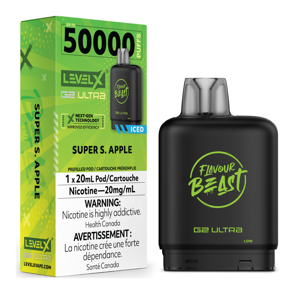 Level X G2 Ultra Pod 20mL - Flavour Beast - Super S. Apple Iced 20mg