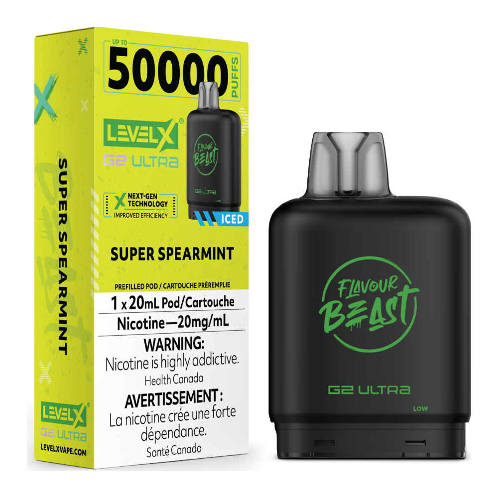 Level X G2 Ultra Pod 20mL - Flavour Beast - Super Spearmint Iced 20mg