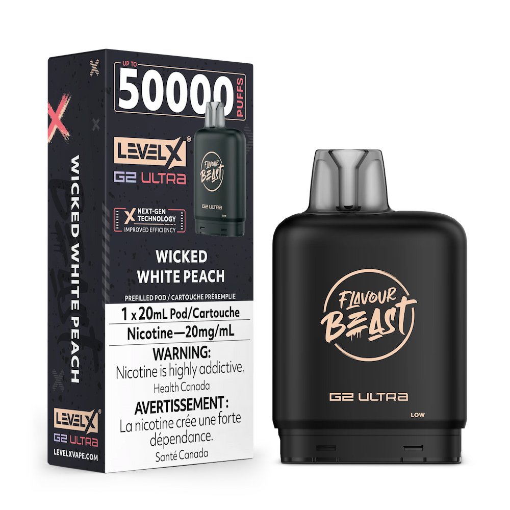 Level X G2 Ultra Pod 20mL - Flavour Beast - Wicked White Peach 20mg