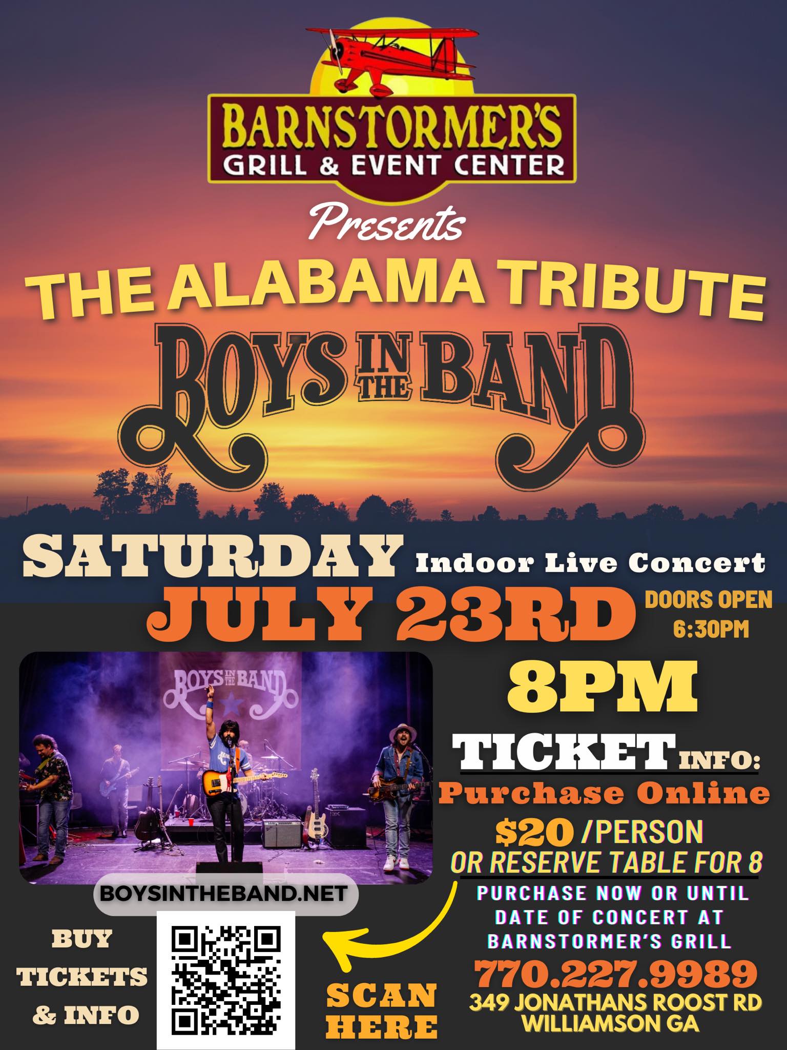 Barnstormers grill & event center presents the alabama tribute boys in the band