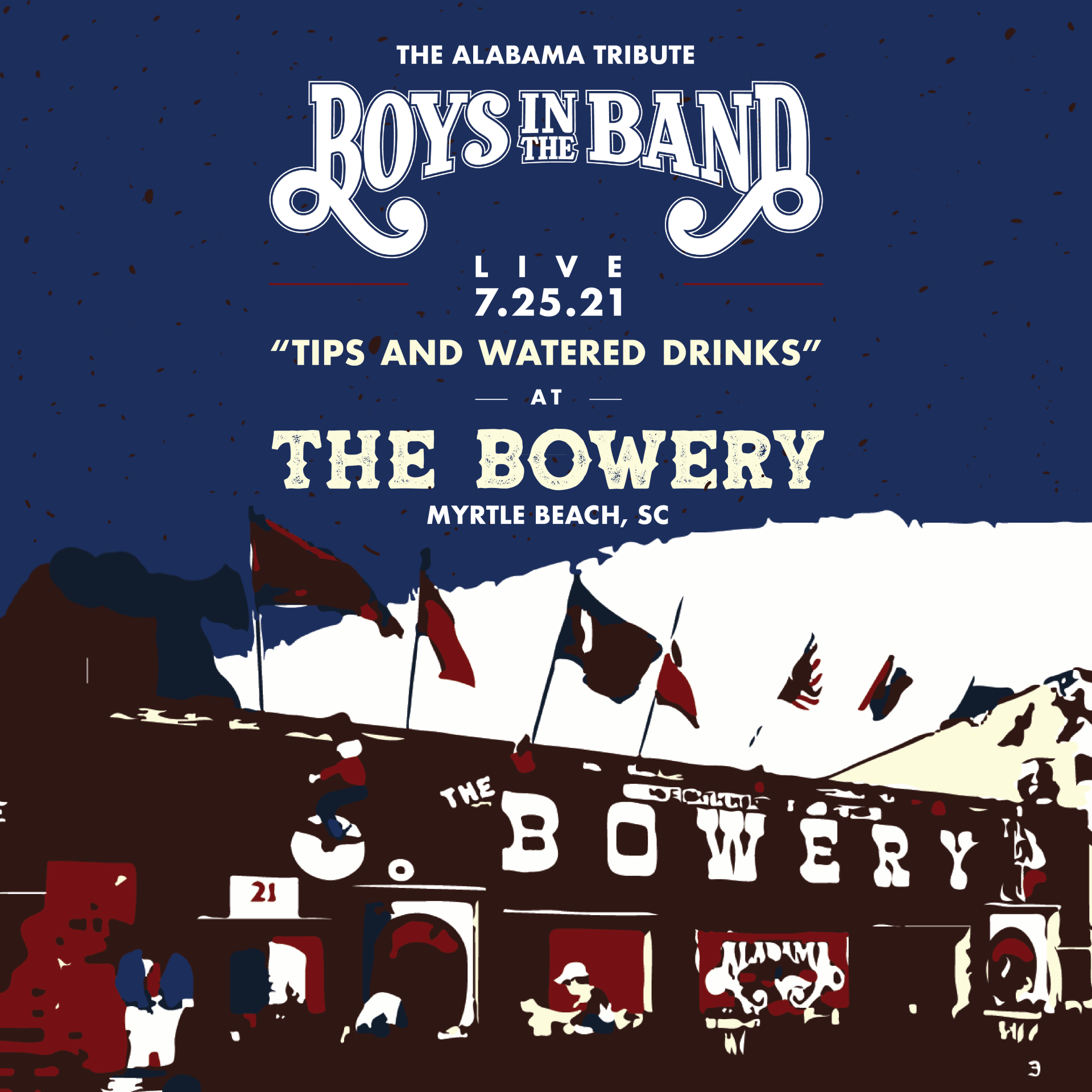 A poster for boys in band live at the bowery