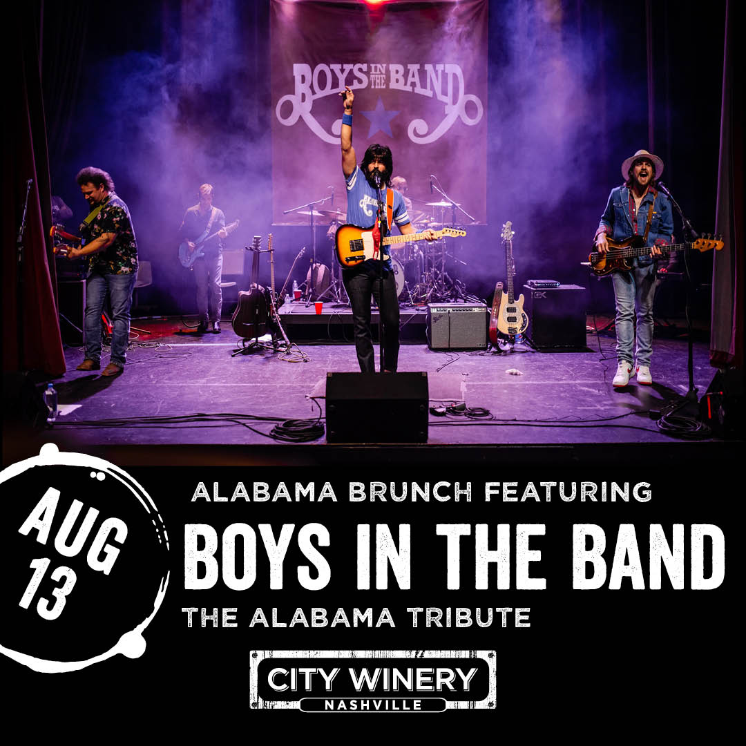 An advertisement for boys in the band featuring alabama brunch
