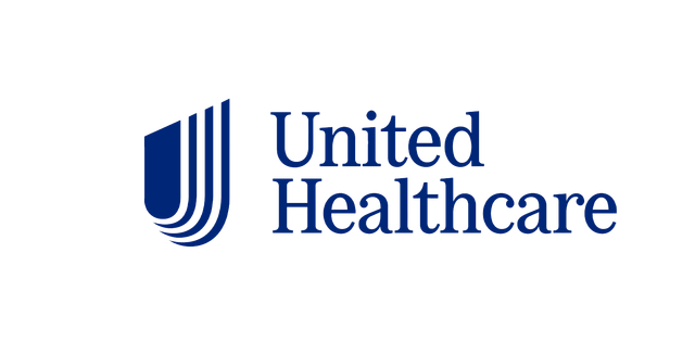 The logo for united healthcare is blue and white.