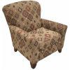 Patterned beige armchair with a high back and curved arms on a white background