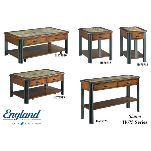 Collection of rustic wood-and-metal accent tables in various sizes, England Shuton H675 Series