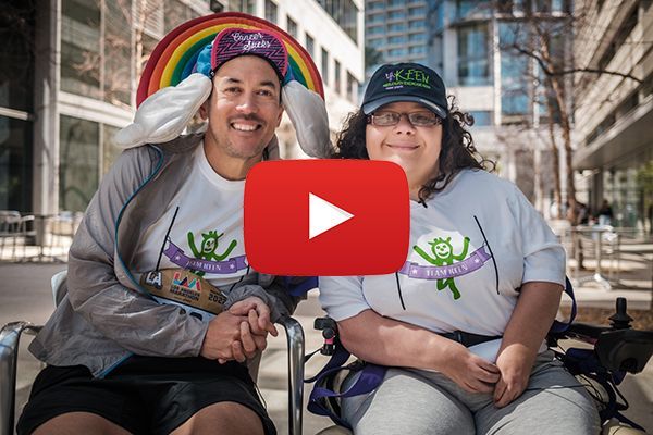 click here to watch video about KEEN duo team in LA Marathon KEEN duo team marathon particpants after race
