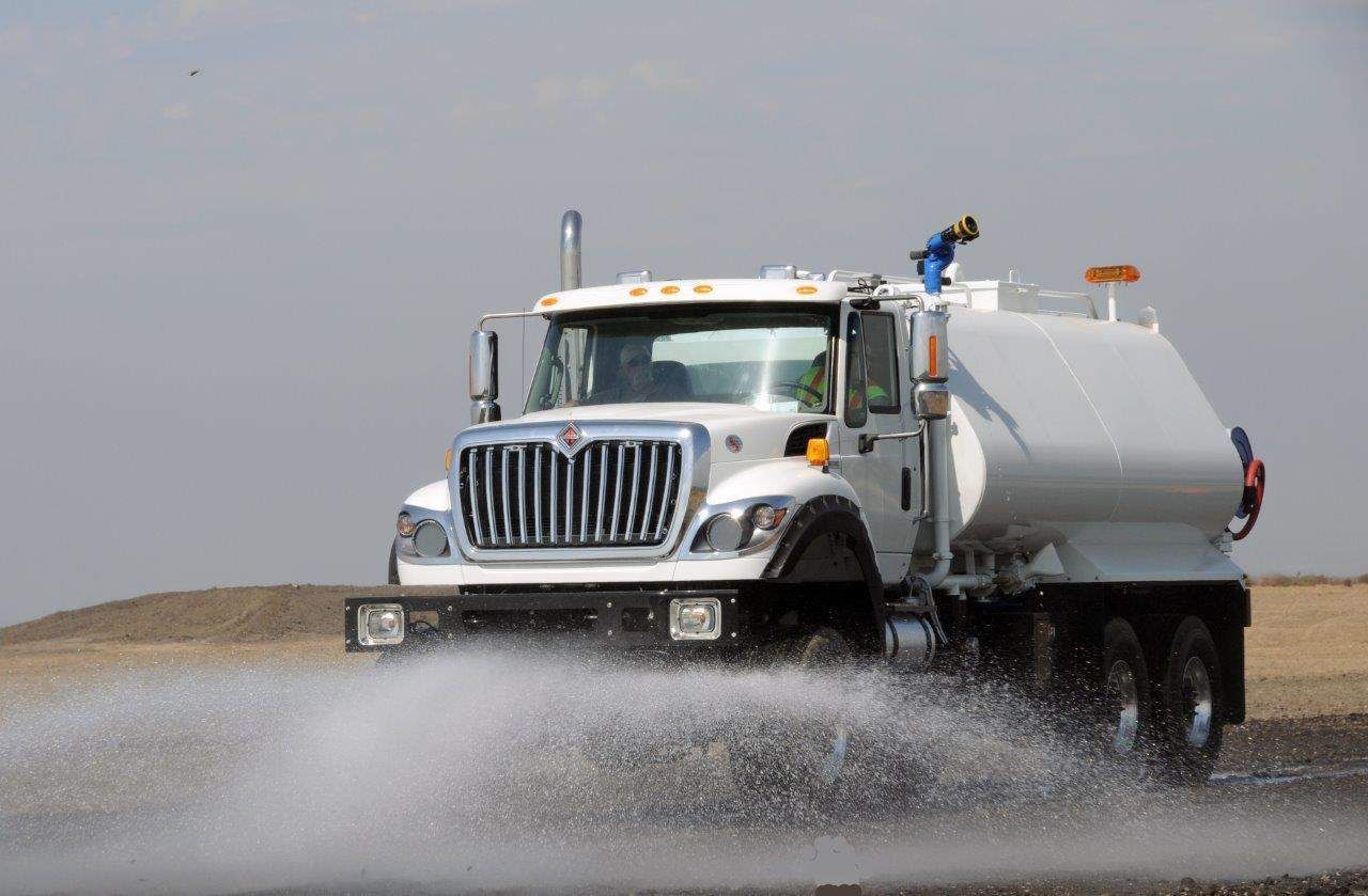 Large White Water Truck — Civil Contractors in Coopernook, NSW