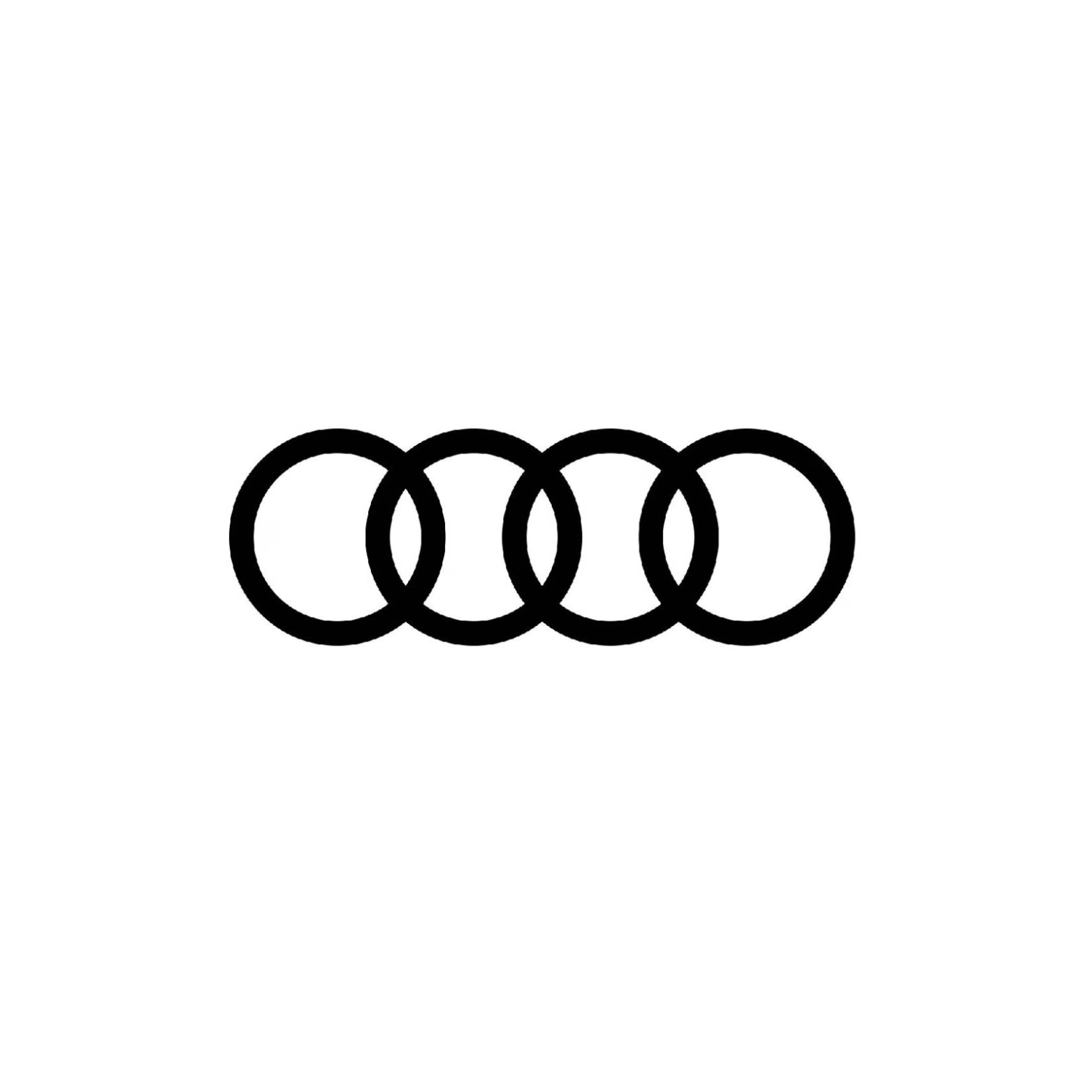 The audi logo is black and white on a white background.