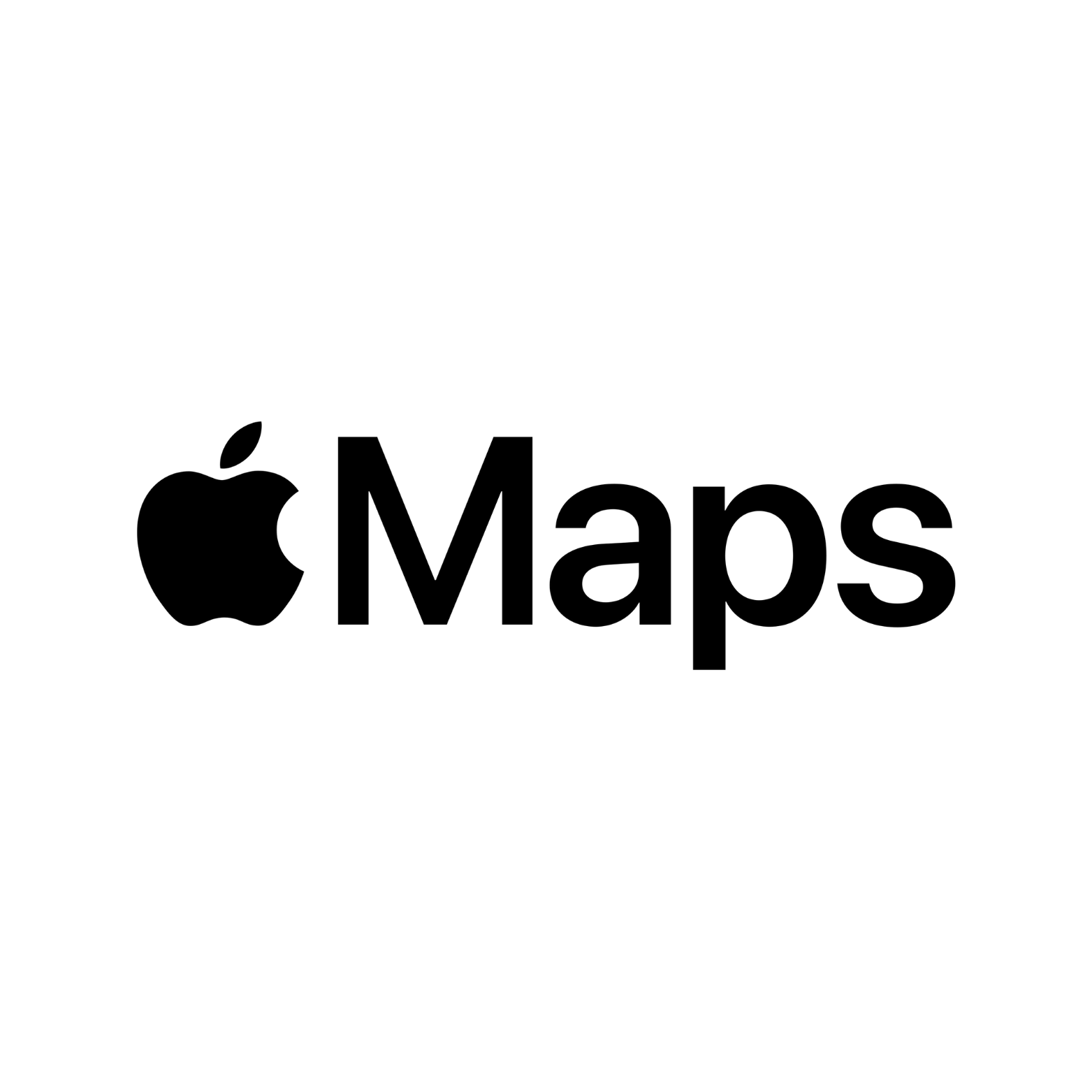 The apple maps logo is black and white on a white background.