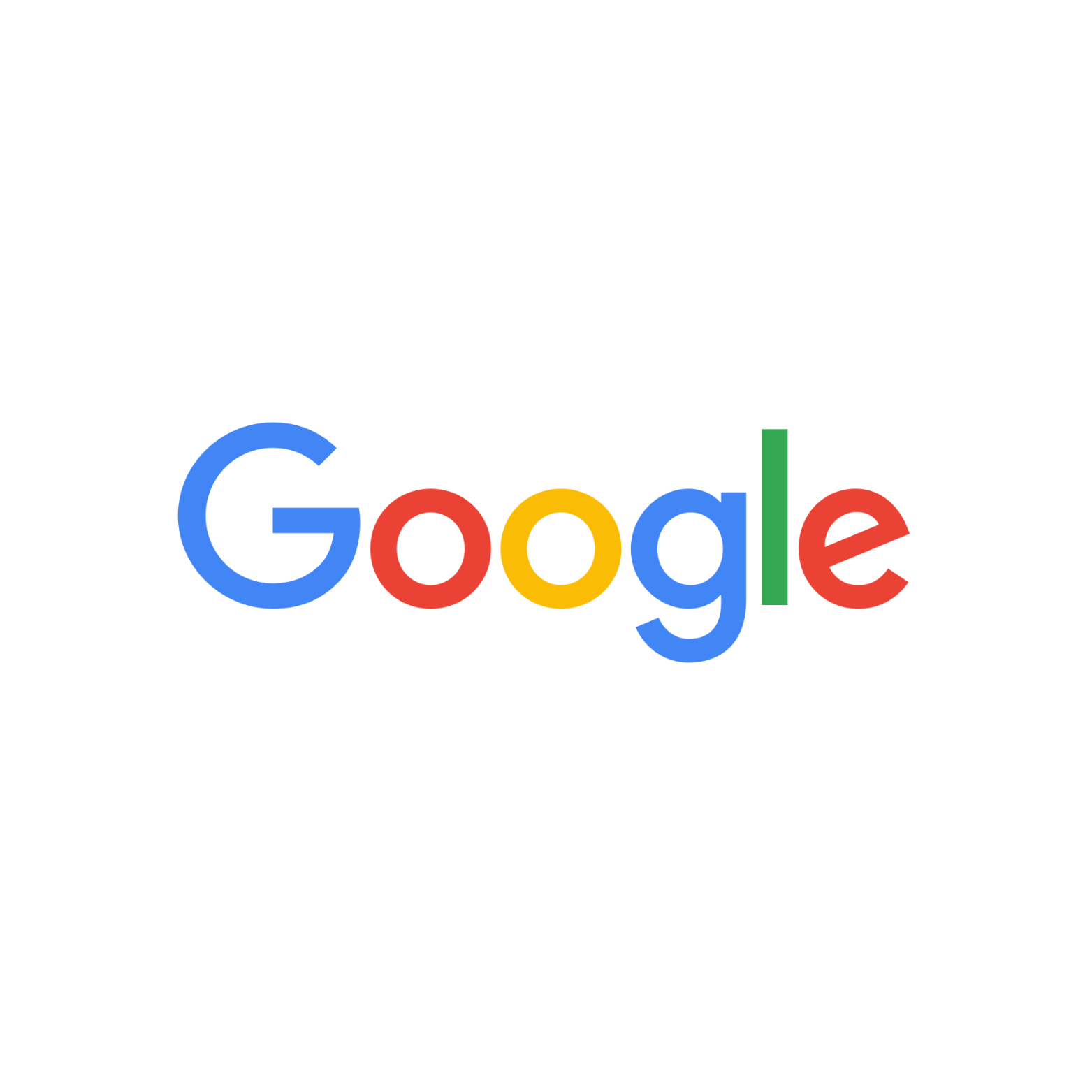 The google logo is on a white background.