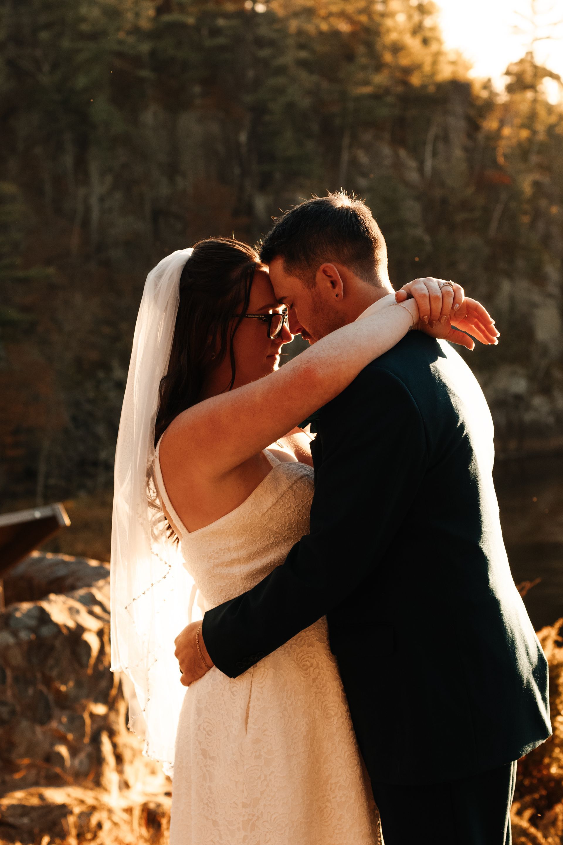Photo of couple gazing into each other eyes
