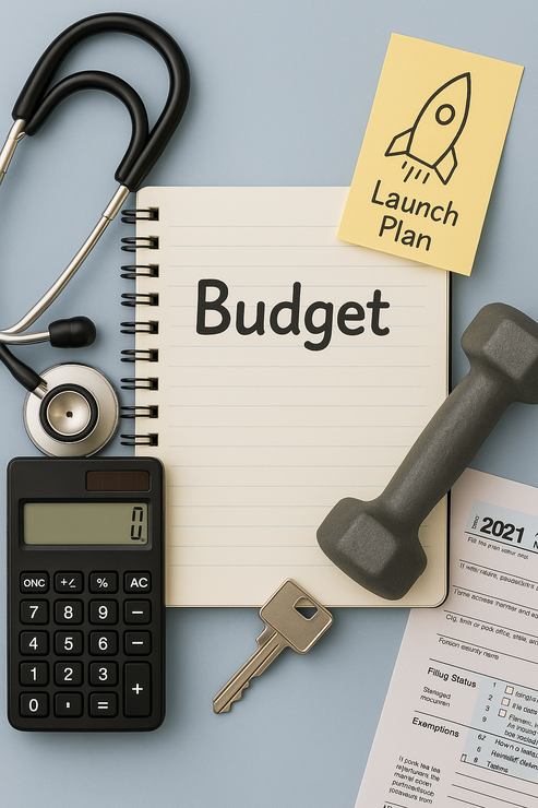 A notebook with the word budget written on it