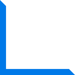 Blue corner bracket on a white background.