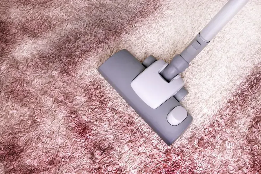 Vacuum Cleaner Head on Pink and White Shag Carpet — Phil Lindfield's Big Red Carpet Cleaning In Diamond Beach, NSW