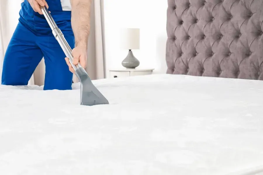 Person in Blue Coveralls — Phil Lindfield's Big Red Carpet Cleaning In Gloucester, NSW