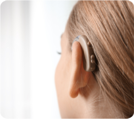woman wearing an ear piece