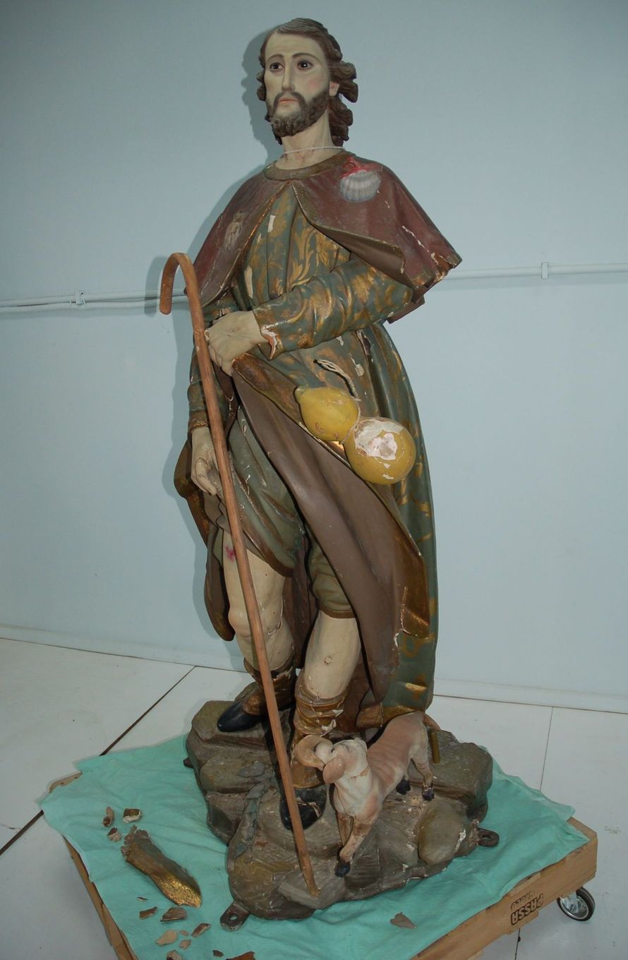 Restauro scultura San Rocco Chiesa San Giovanni Battista