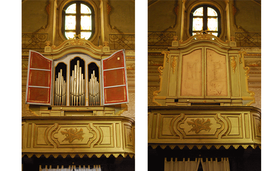 Restauro della cassa e della cantoria lignea dell'organo di scuola ligure Sec. XVII