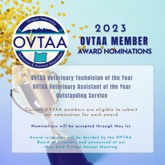 A poster for the 2023 ovtaa member award nominations
