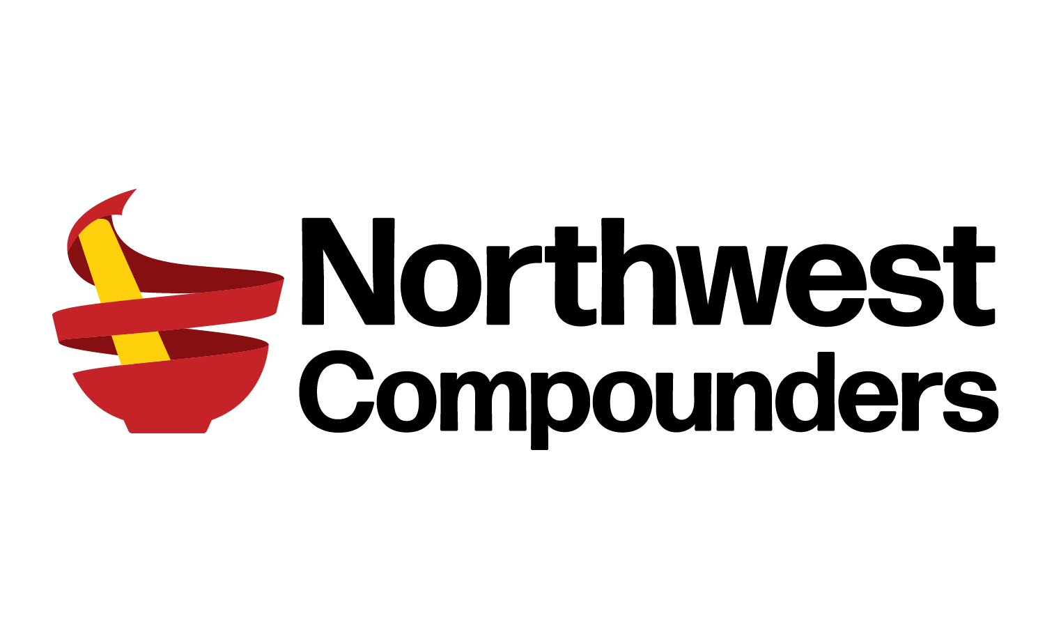 The logo for northwest compounders is a red bowl with a flame on it.