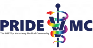 A logo for pride mc the lgbtq veterinary medical community