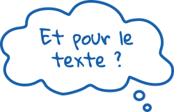 bulle de réflexion contour bleu avec texte bleu posant la question et pour le texte