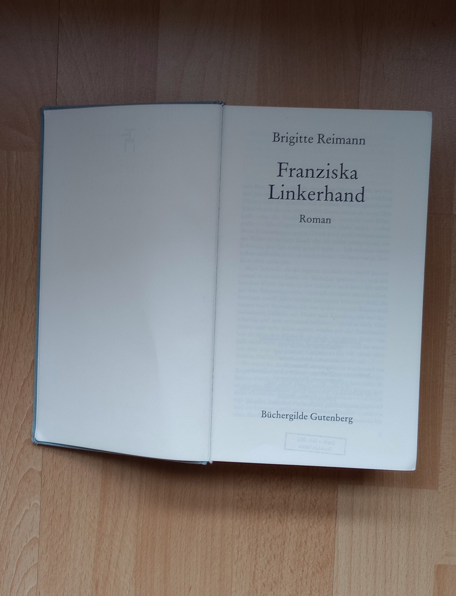 Der Roman Franziska Linkerhand von Brigitte Reimann