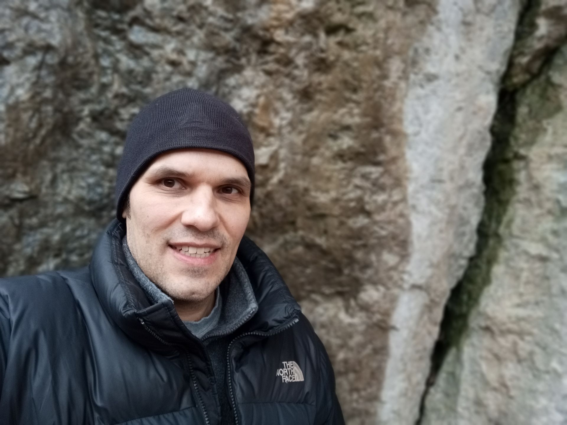 Arno Dahmer am Einstieg der Route Action Directe (Wolfgang Güllich) in der Fränkischen Schweiz
