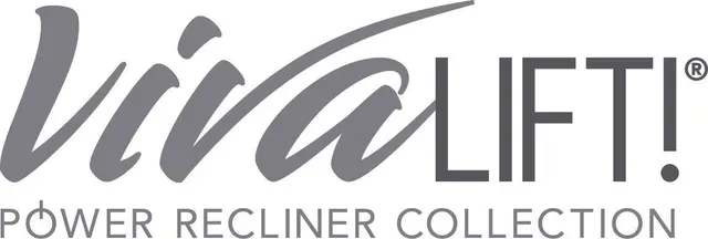 The logo for viva lift power recliner collection is black and white.
