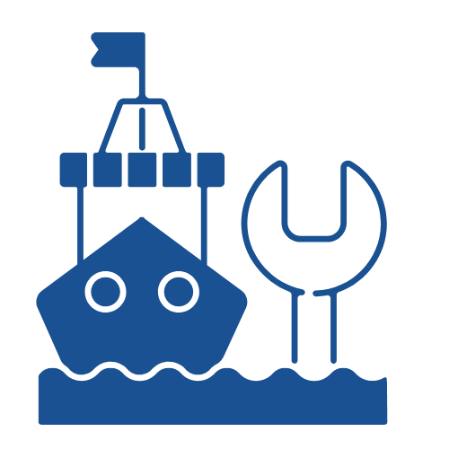 Marine projects and shipbuilding jobs icon