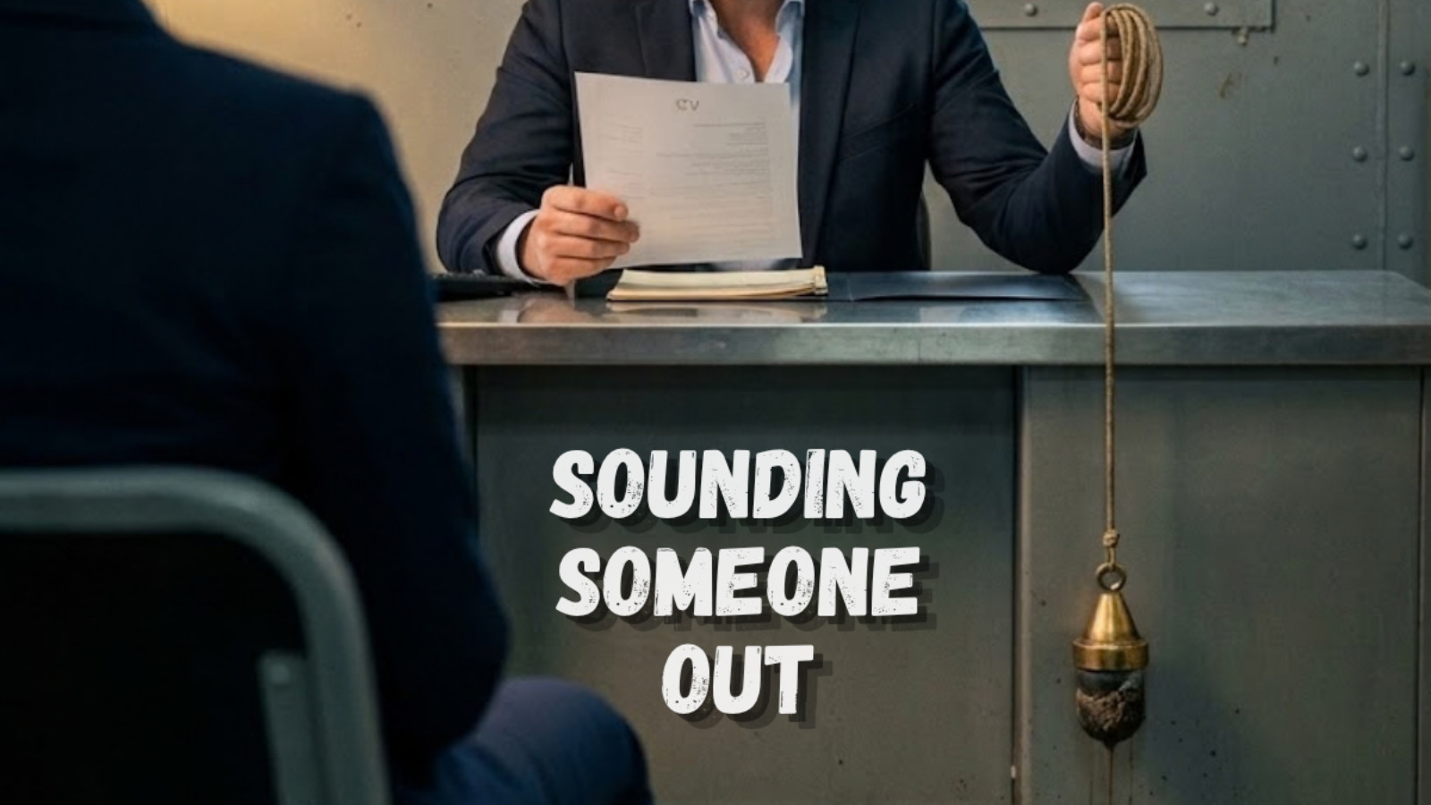 Sounding Someone Out: Jason Nangle interviewing a candidate across a desk, Maritime Origins
