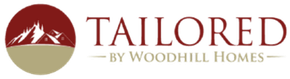 Tailored by Woodhill Homes logo with maroon and gold mountain emblem