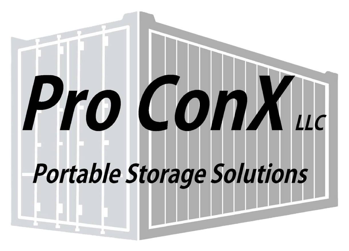 Logo for Pro ConX LLC: black text on a shipping container graphic, with the tagline 