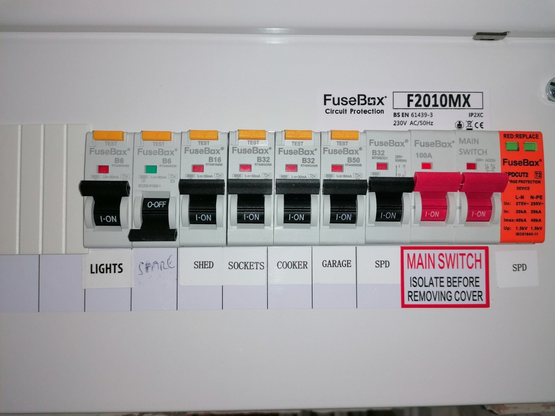 New RCBO Consumer Unit