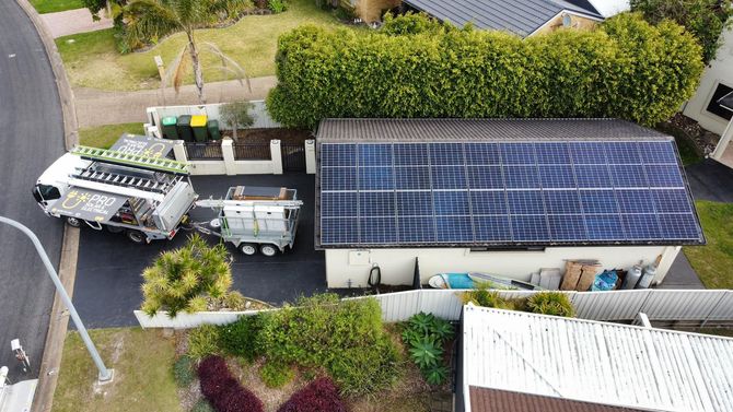 Pro Solar Technicians Are Leaving After Installing The Solar Panels — PRO Solar & Electrical In Newcastle, NSW