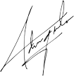 A close up of a person 's signature on a white background.