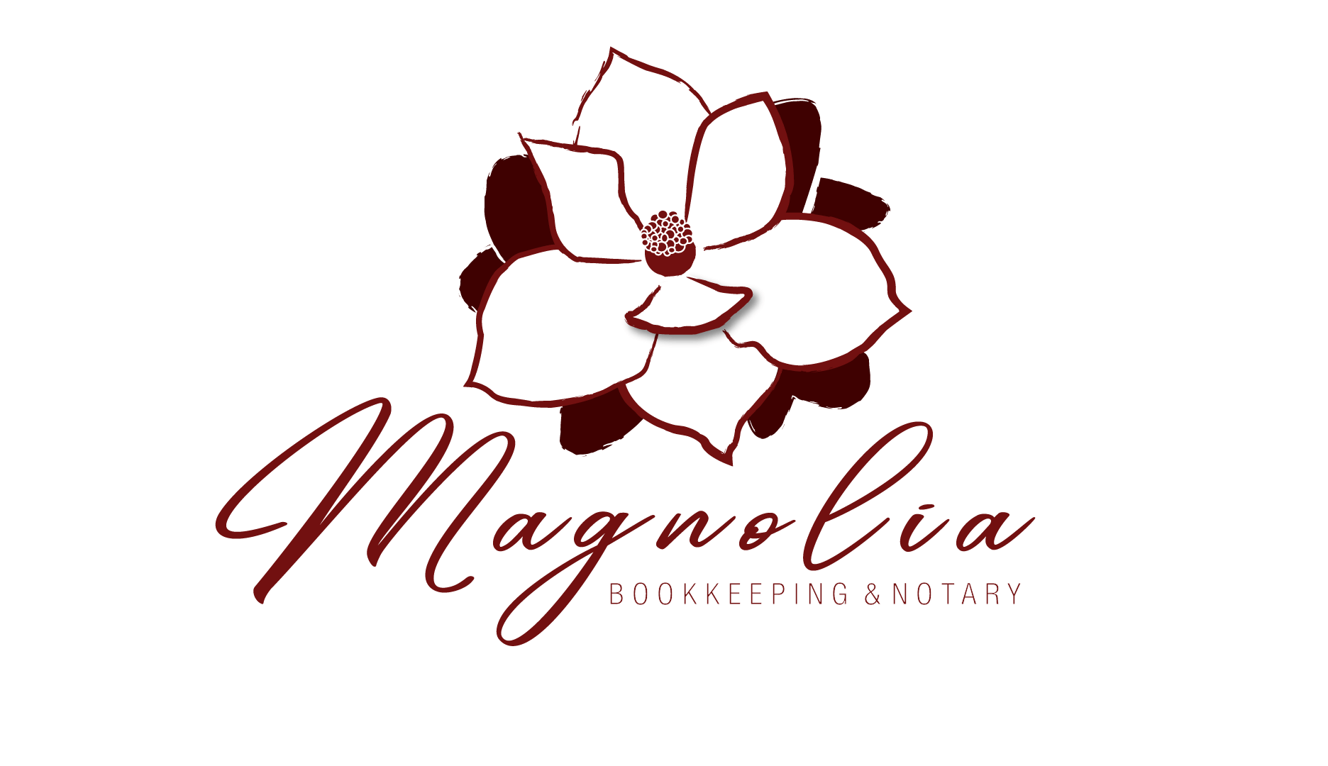 Magnolia flower logo with the word