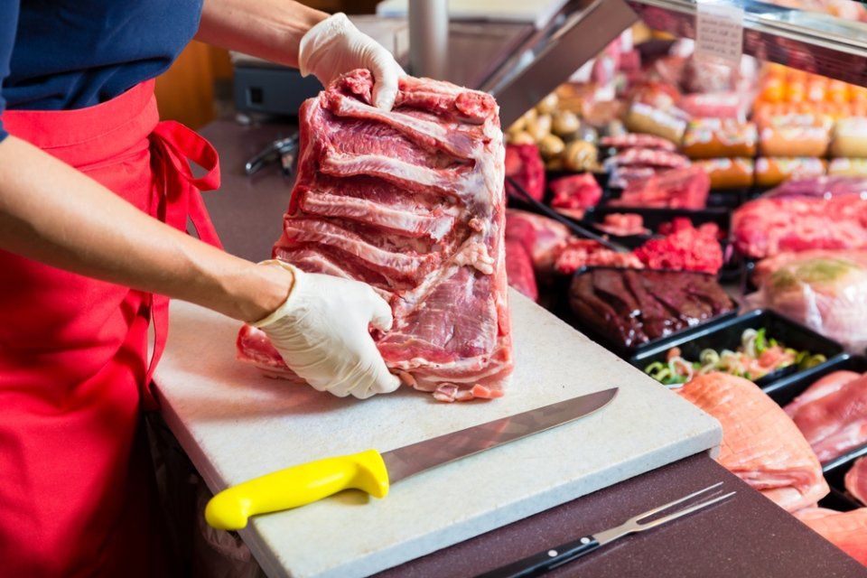 showing the meat