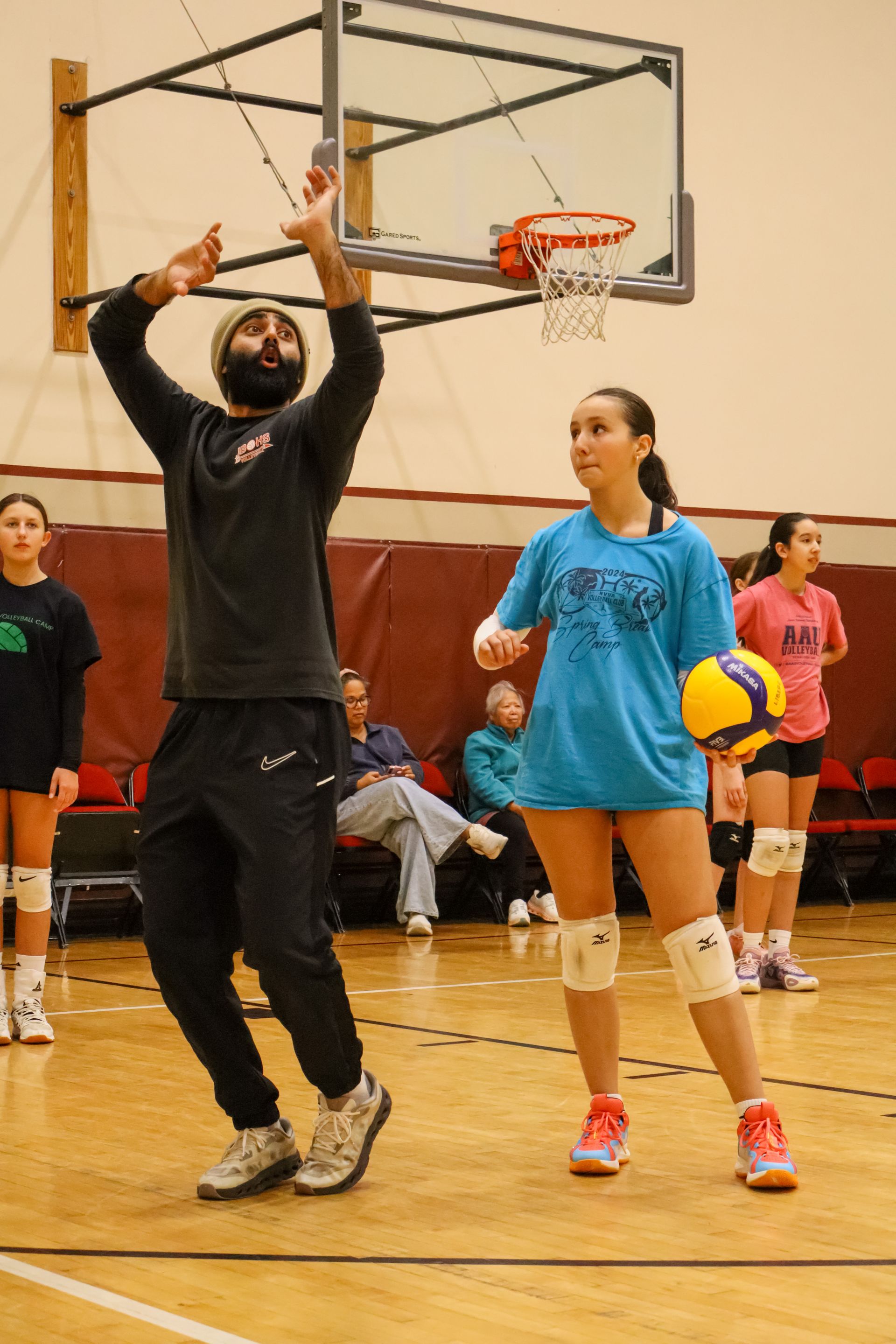 Young athletes at a Libero volleyball camp