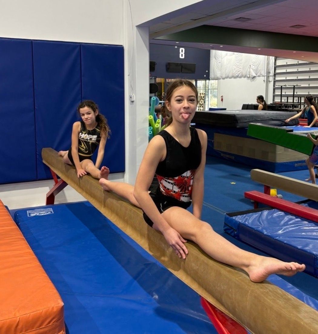Gymnast practicing at Hope Gymnastics in Ashburn