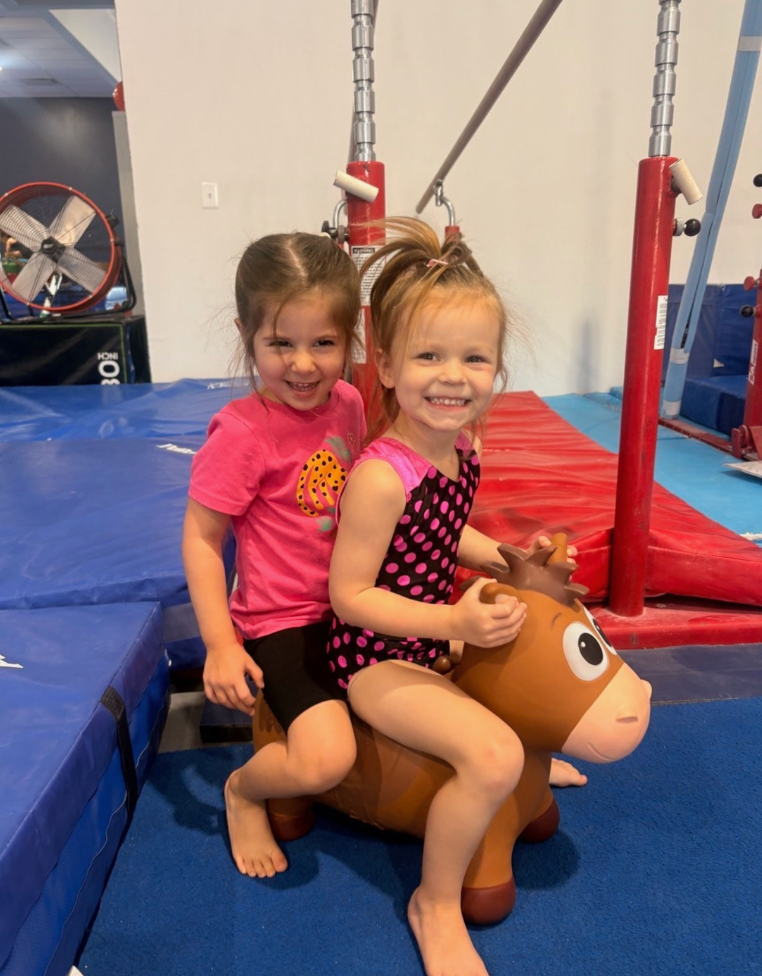Kids learning gymnastics skills during youth gymnastics classes at Hope Gymnastics Academy in Ashburn, VA