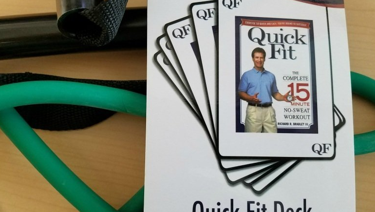 A card that says quick fit on it