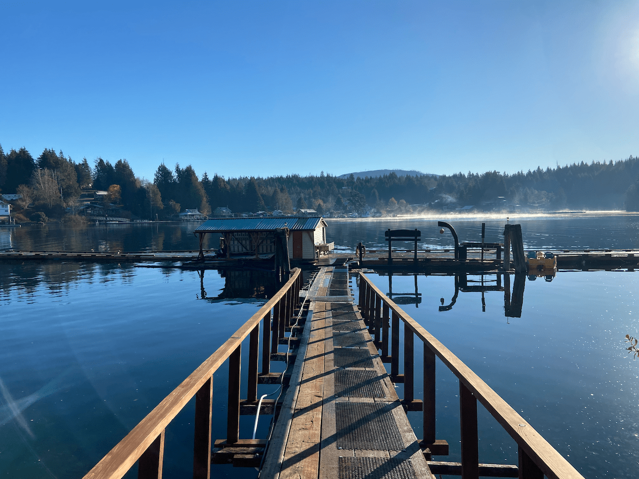 150 feet of protected private moorage at Woods End Landing in Bamfield