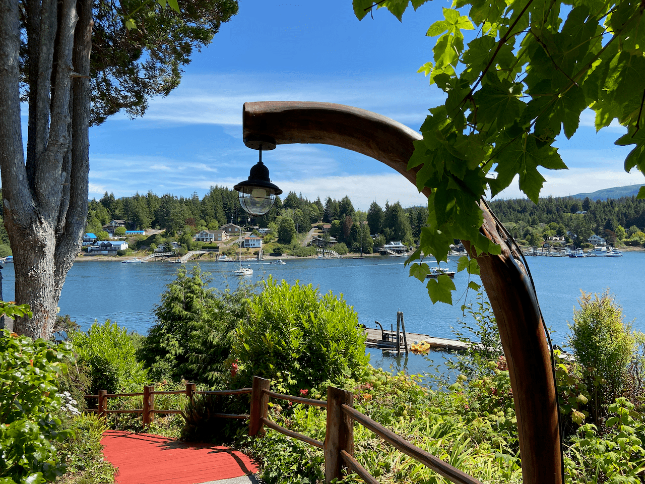 Looking over at Bamfield hospital