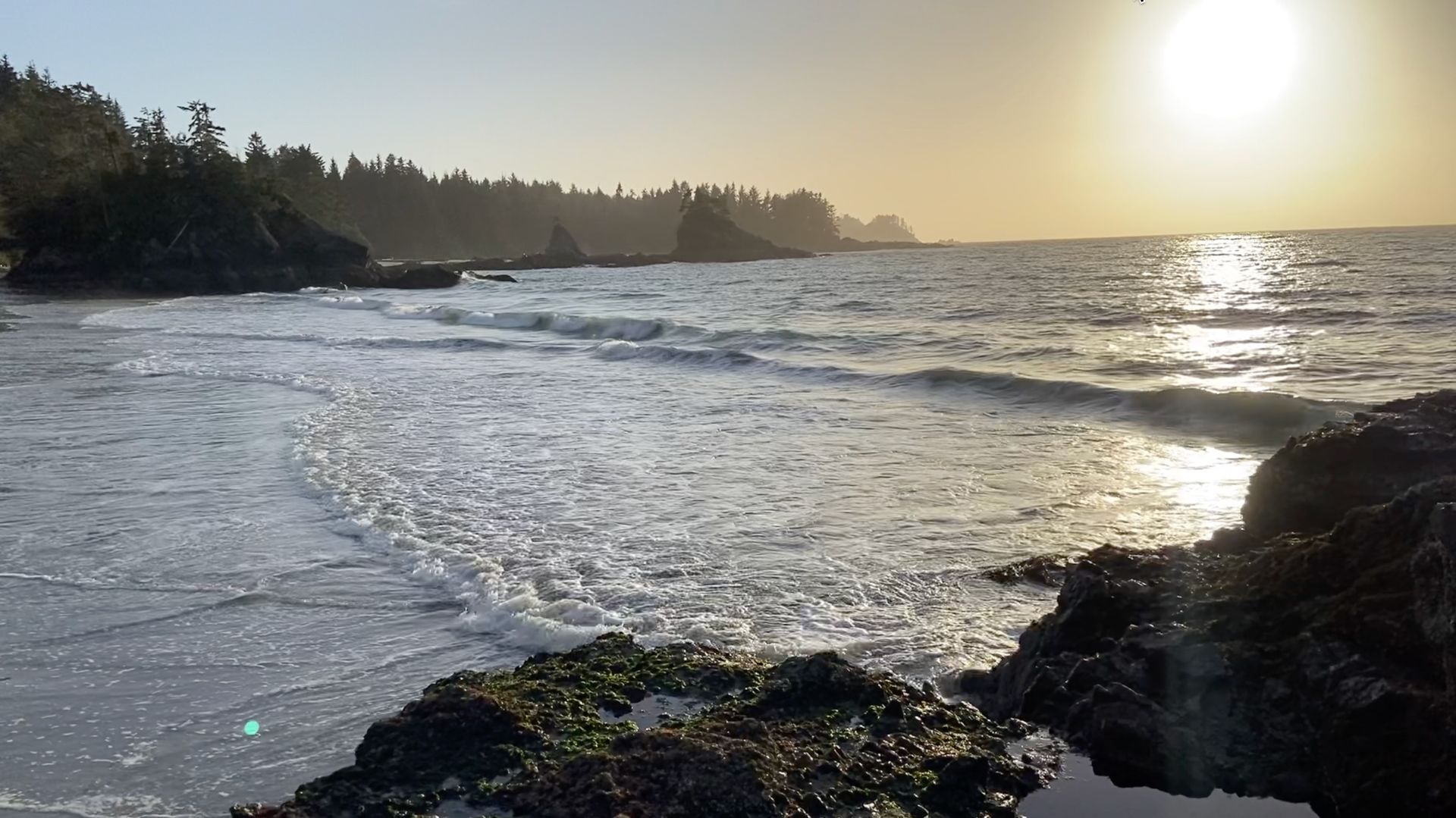 A sunset over Keeha Beach on West Coast Vancouver Island