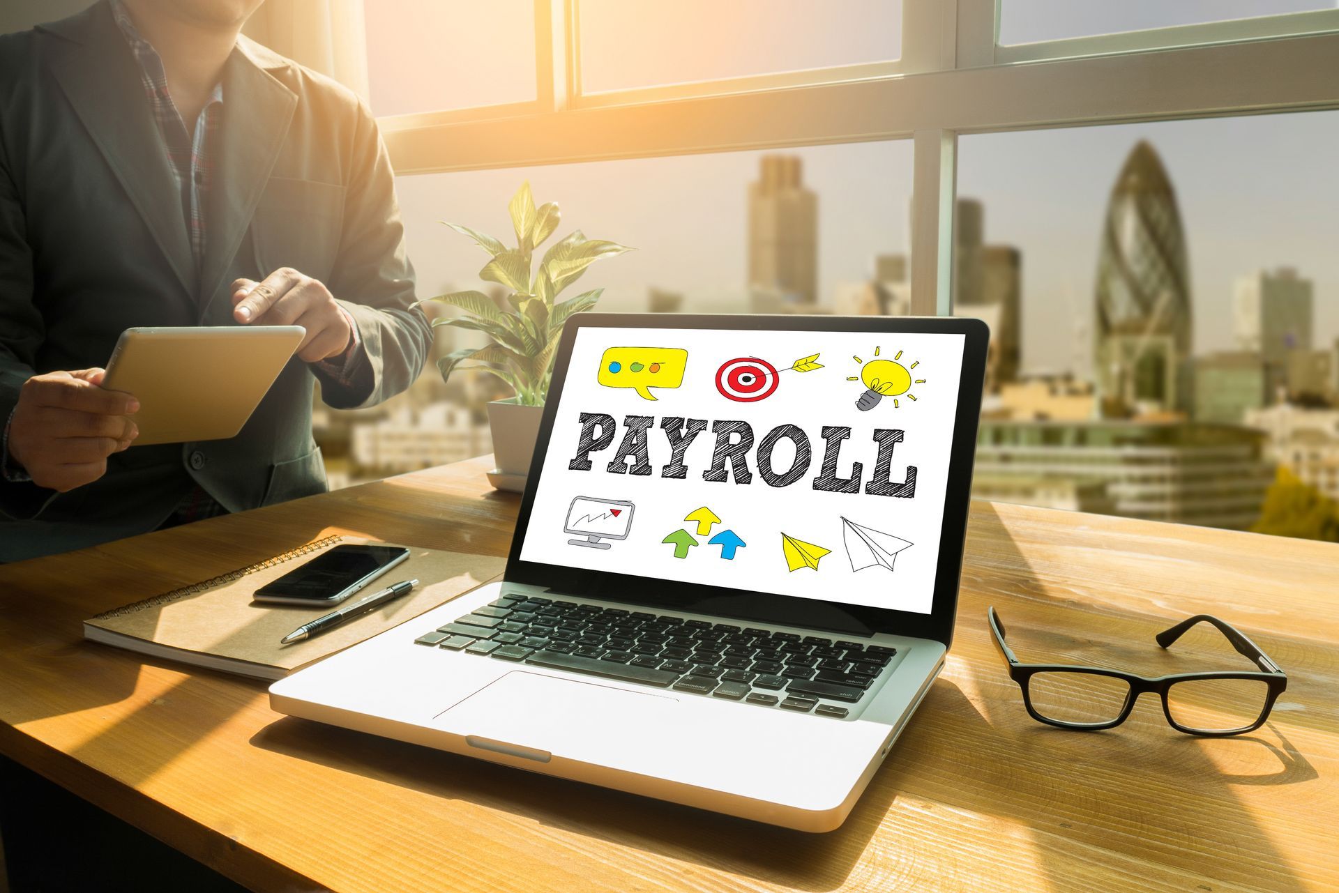 payroll text on computer screen