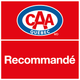 Logo de CAA Québec et texte « Recommandé » sur fond rouge.